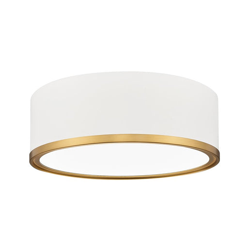 Z-Lite Bradley 1Lt 12.25" Flush Mount, White/Gold/Frosted - 1018F12-MW-MGLD-LED
