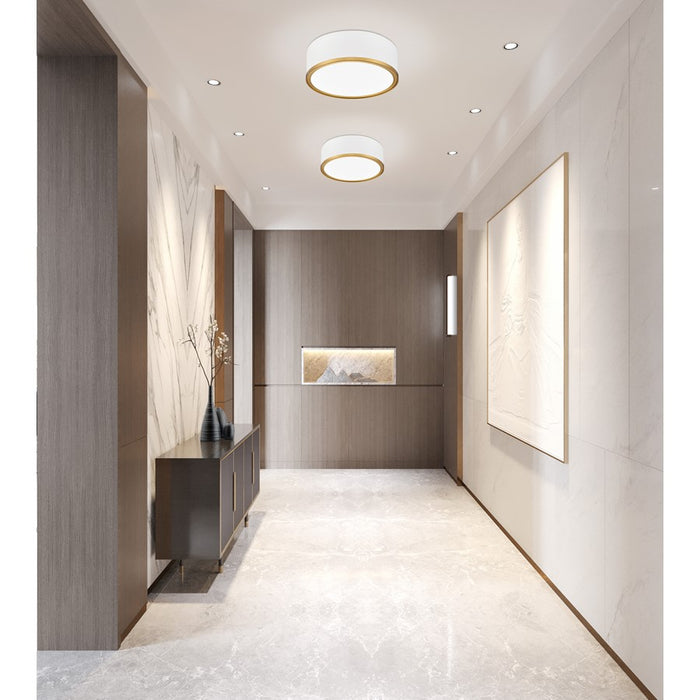 Z-Lite Bradley 1 Light 12.25" Flush Mount, White/Gold/Frosted