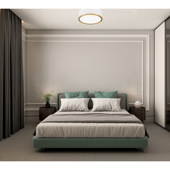 Z-Lite Bradley 1Lt 12.25" Flush Mount, White/Gold/Frosted