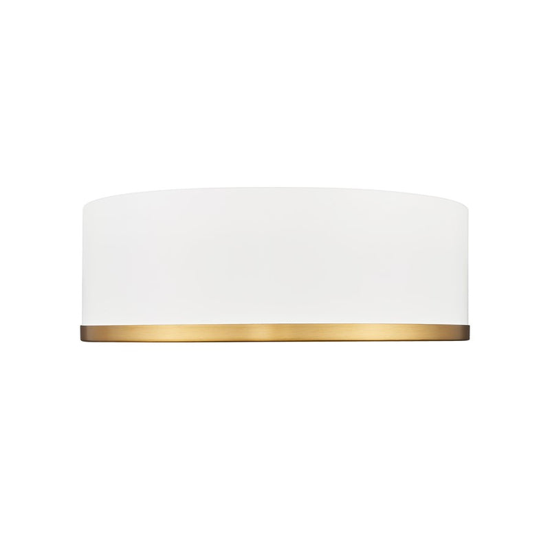 Z-Lite Bradley 1Lt 12.25" Flush Mount, White/Gold/Frosted