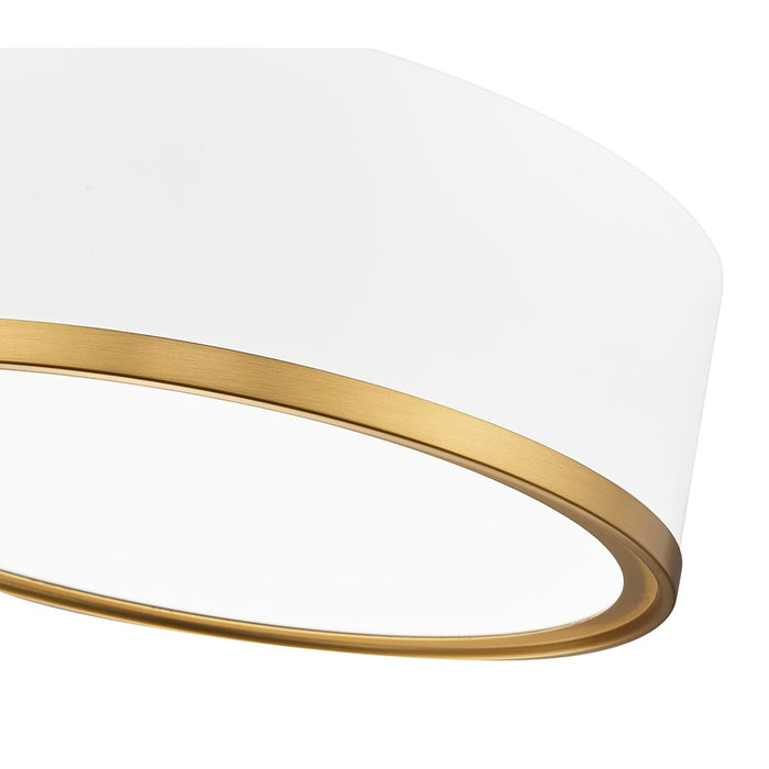 Z-Lite Bradley 1Lt 12.25" Flush Mount, White/Gold/Frosted