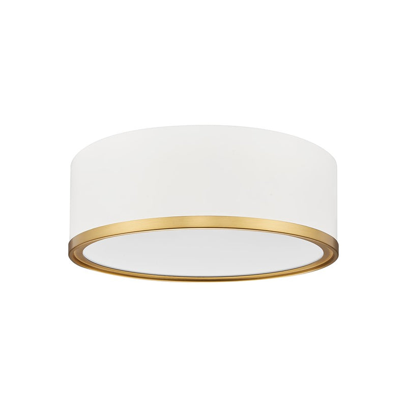 Z-Lite Bradley 1Lt 12.25" Flush Mount, White/Gold/Frosted