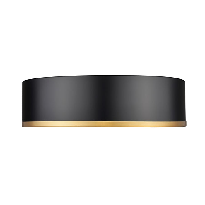 Z-Lite Bradley 1 Light 16" Flush Mount, Black/Gold/Frosted