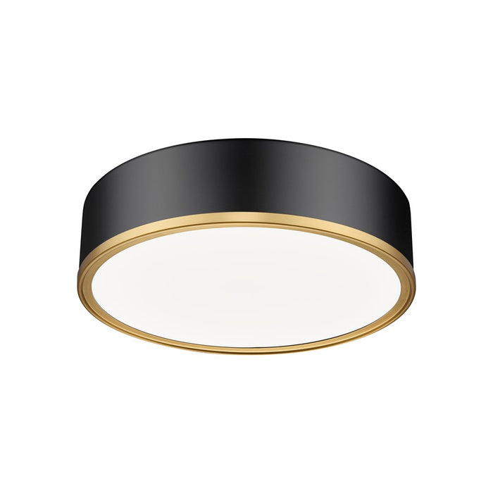 Z-Lite Bradley 1Lt 16" Flush Mount, Black/Gold/Frosted