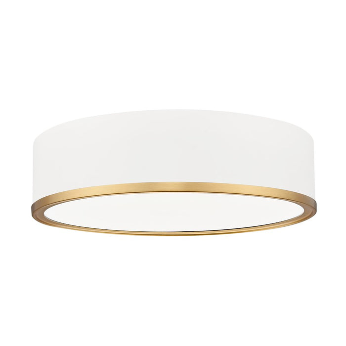 Z-Lite Bradley 1 Light 16" Flush Mount, White/Gold/Frosted - 1018F16-MW-MGLD-LED