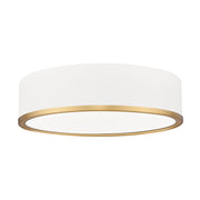 Z-Lite Bradley 1Lt 16" Flush Mount, White/Gold/Frosted - 1018F16-MW-MGLD-LED