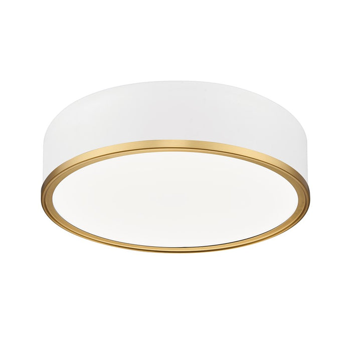 Z-Lite Bradley 1 Light 16" Flush Mount, White/Gold/Frosted
