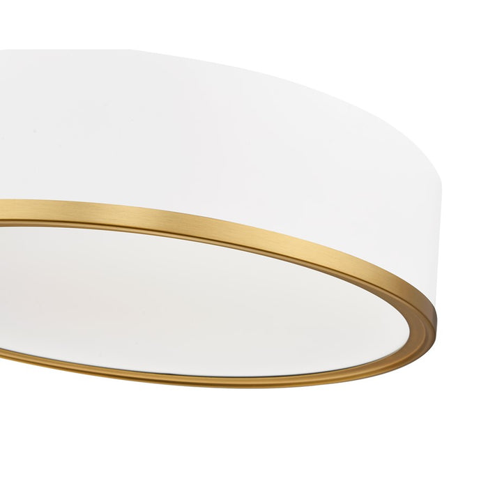 Z-Lite Bradley 1 Light 16" Flush Mount, White/Gold/Frosted