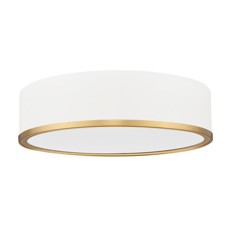 Z-Lite Bradley 1 Light 16" Flush Mount, White/Gold/Frosted