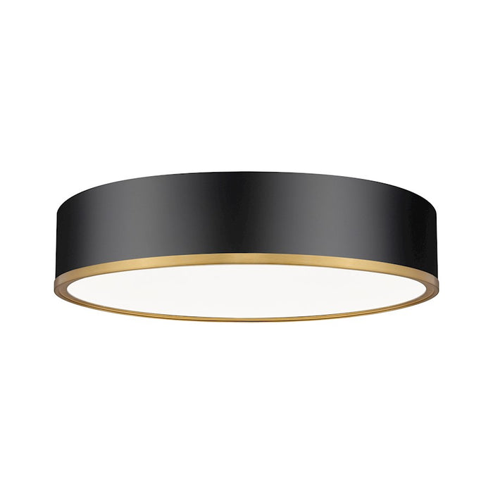 Z-Lite Bradley 1 Light 20.25" Flush Mount, Black/Gold/Frosted - 1018F20-MB-MGLD-LED
