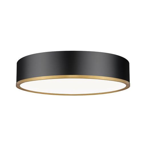 Z-Lite Bradley 1Lt 20.25" Flush Mount, Black/Gold/Frosted - 1018F20-MB-MGLD-LED
