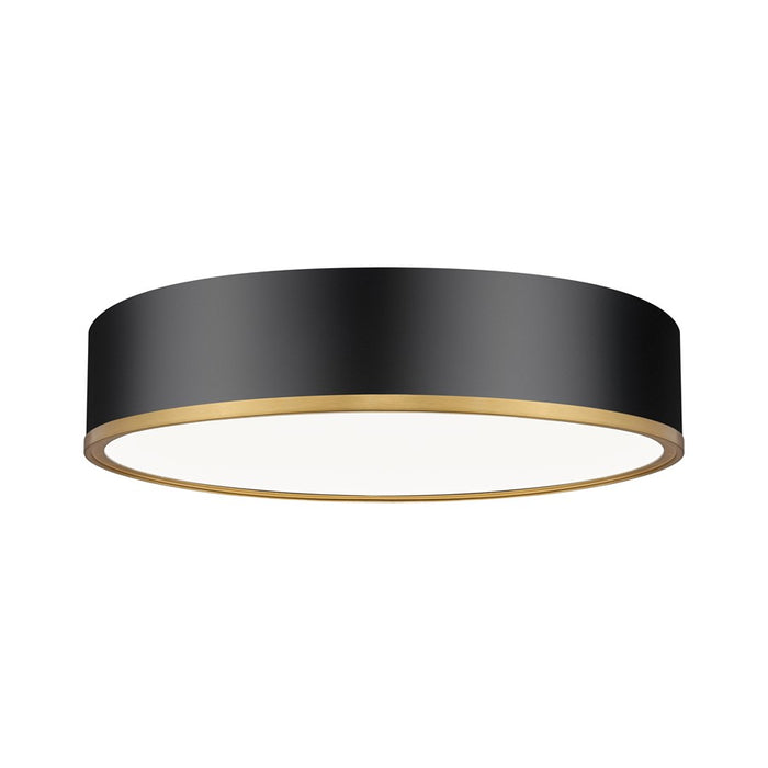 Z-Lite Bradley 1Lt 20.25" Flush Mount, Black/Gold/Frosted - 1018F20-MB-MGLD-LED