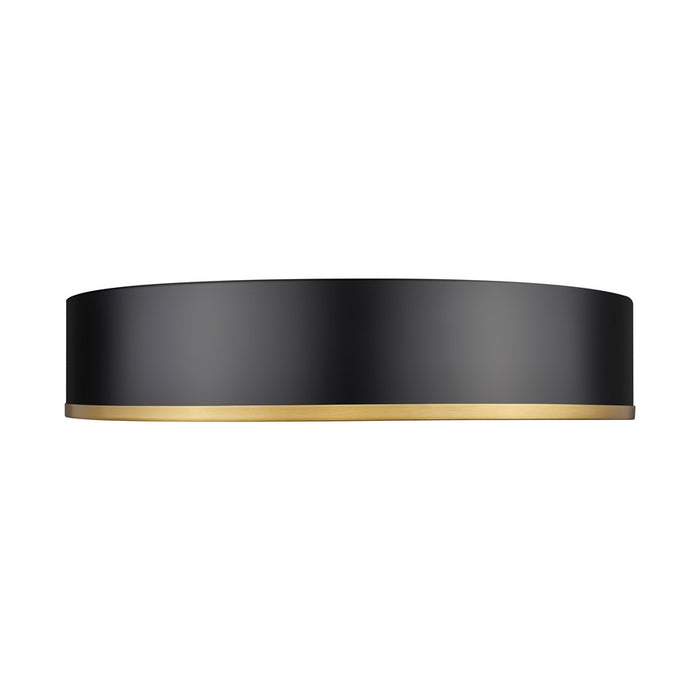Z-Lite Bradley 1 Light 20.25" Flush Mount, Black/Gold/Frosted