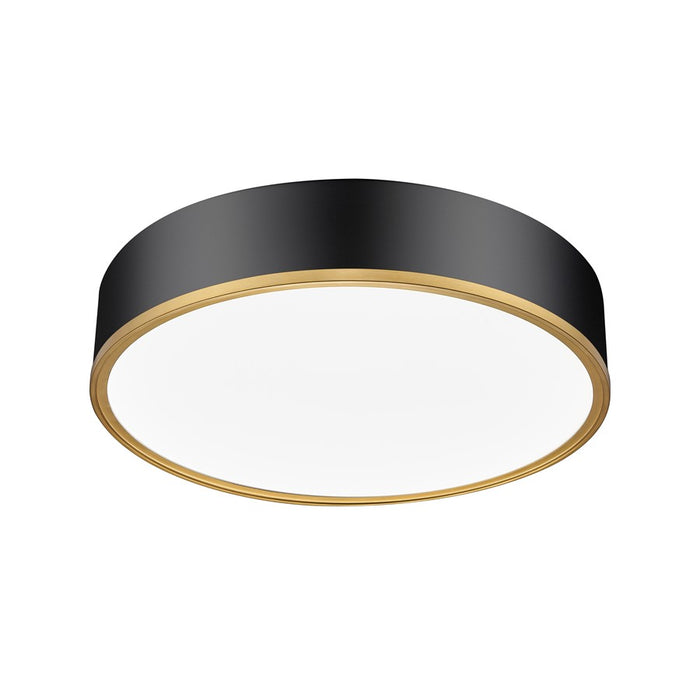 Z-Lite Bradley 1 Light 20.25" Flush Mount, Black/Gold/Frosted