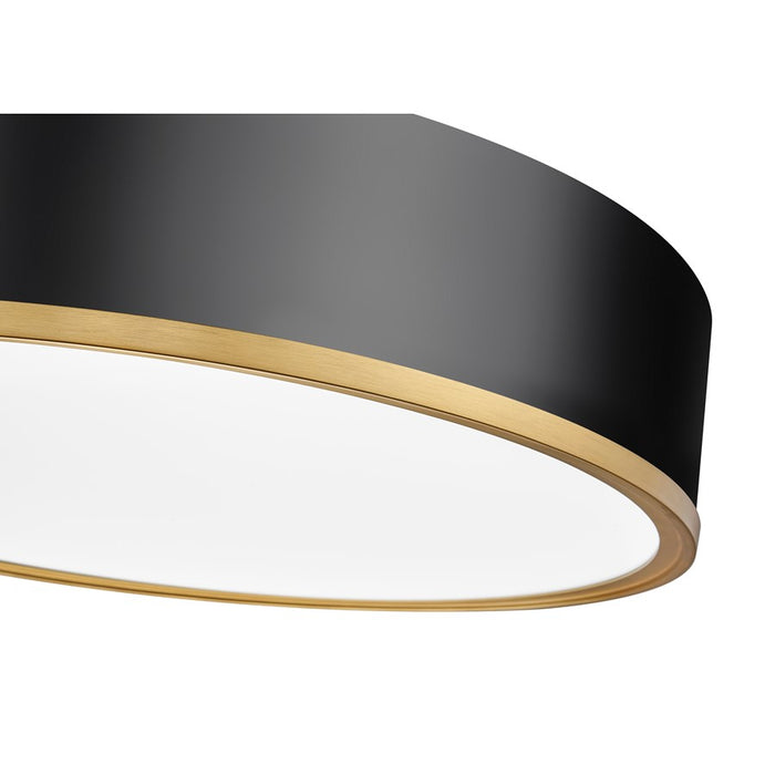 Z-Lite Bradley 1 Light 20.25" Flush Mount, Black/Gold/Frosted