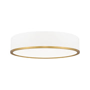 Z-Lite Bradley 1 Light 20.25" Flush Mount, White/Gold/Frosted - 1018F20-MW-MGLD-LED