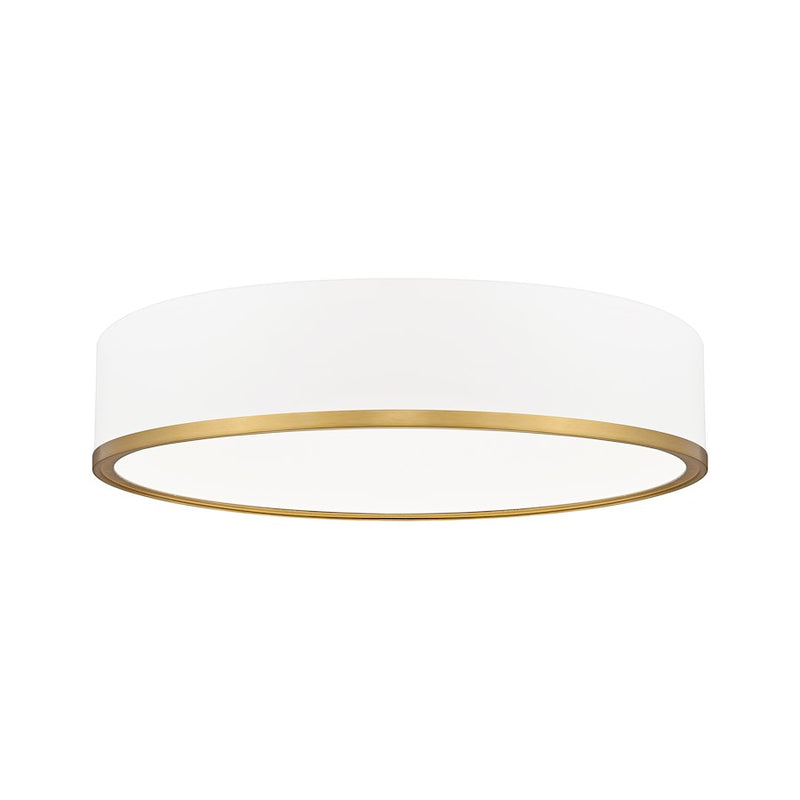 Z-Lite Bradley 1 Light 20.25" Flush Mount, White/Gold/Frosted - 1018F20-MW-MGLD-LED