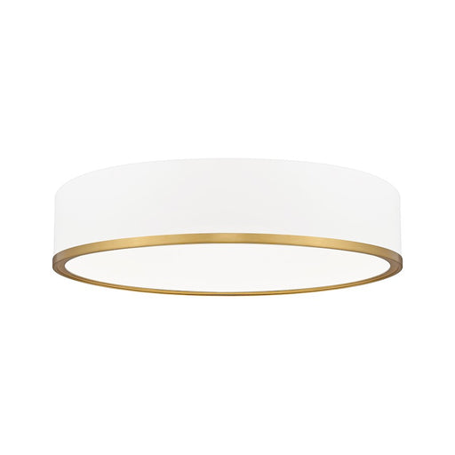 Z-Lite Bradley 1 Light 20.25" Flush Mount, White/Gold/Frosted - 1018F20-MW-MGLD-LED