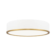 Z-Lite Bradley 1Lt 20.25" Flush Mount, White/Gold/Frosted - 1018F20-MW-MGLD-LED