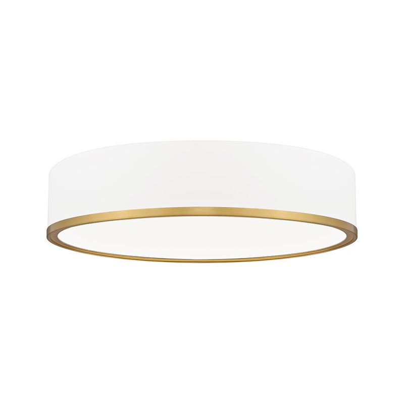 Z-Lite Bradley 1Lt 20.25" Flush Mount, White/Gold/Frosted - 1018F20-MW-MGLD-LED