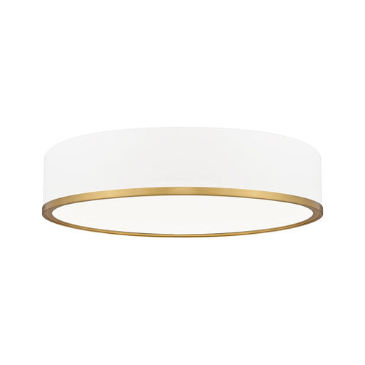 Z-Lite Bradley 1Lt 20.25" Flush Mount, White/Gold/Frosted - 1018F20-MW-MGLD-LED