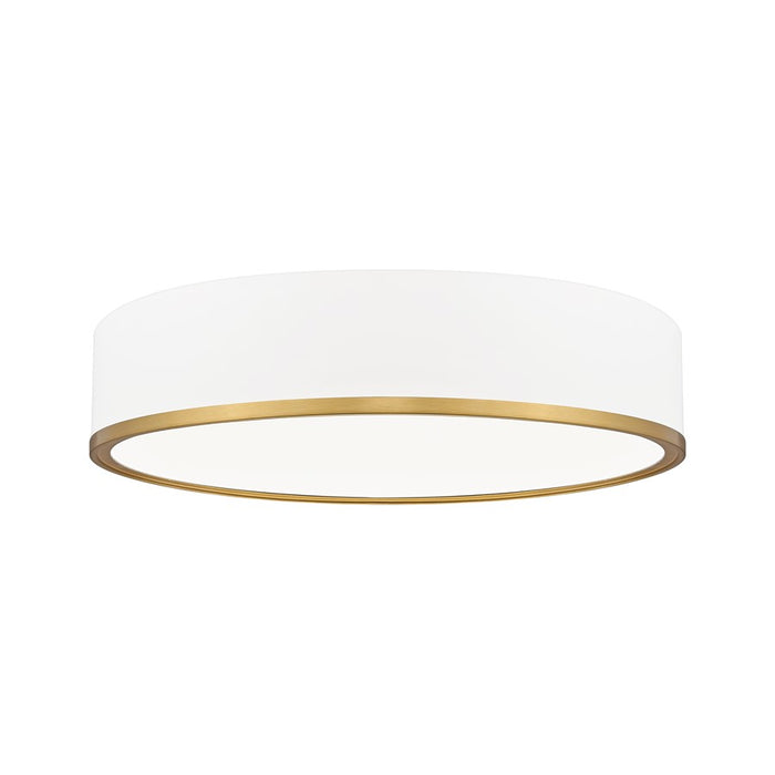 Z-Lite Bradley 1Lt 20.25" Flush Mount, White/Gold/Frosted - 1018F20-MW-MGLD-LED
