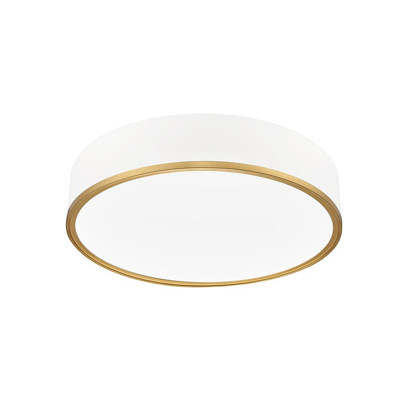 Z-Lite Bradley 1 Light 20.25" Flush Mount, White/Gold/Frosted