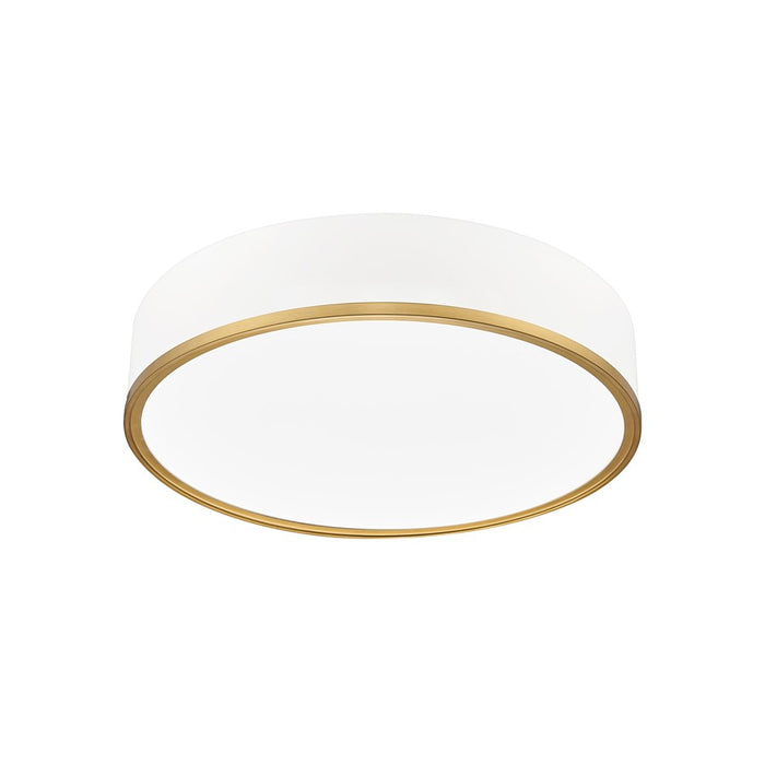 Z-Lite Bradley 1 Light 20.25" Flush Mount, White/Gold/Frosted