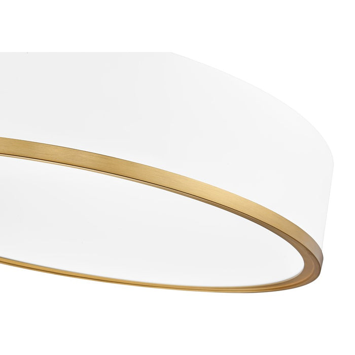 Z-Lite Bradley 1 Light 20.25" Flush Mount, White/Gold/Frosted