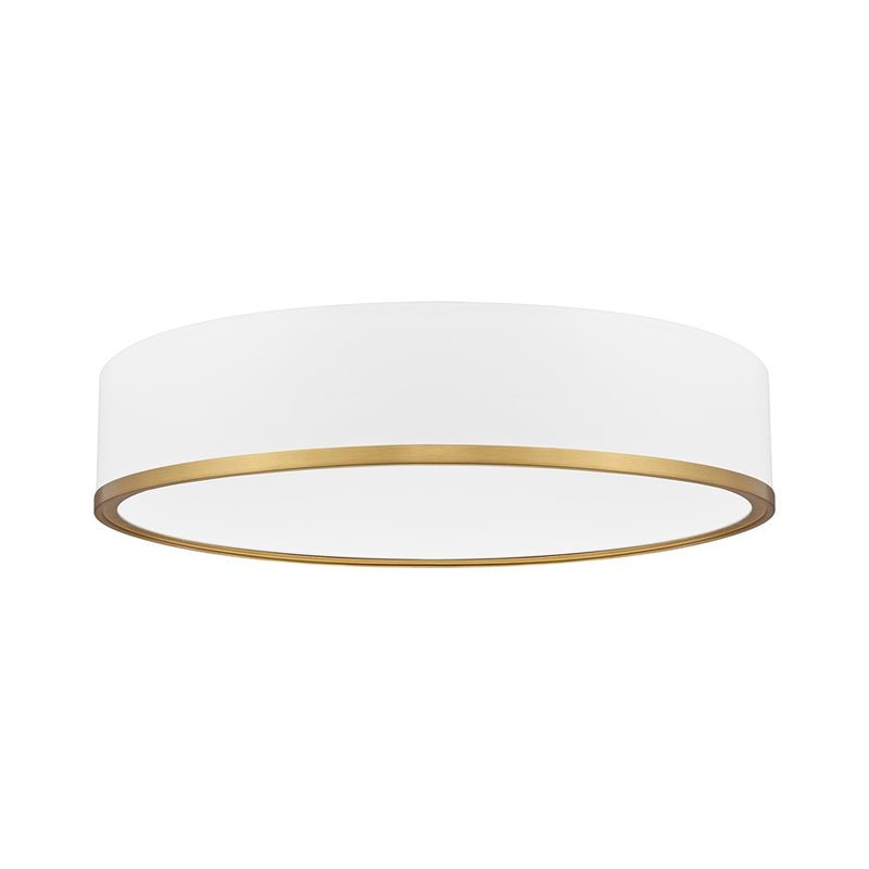 Z-Lite Bradley 1 Light 20.25" Flush Mount, White/Gold/Frosted