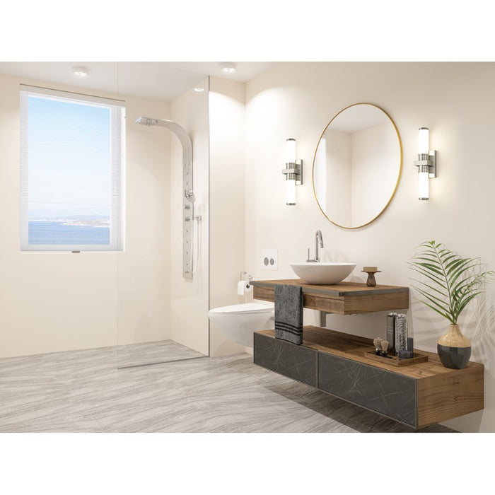 Z-Lite Idris 1 Light 4" LED Vanity 18W, Brushed Nickel/Opal White