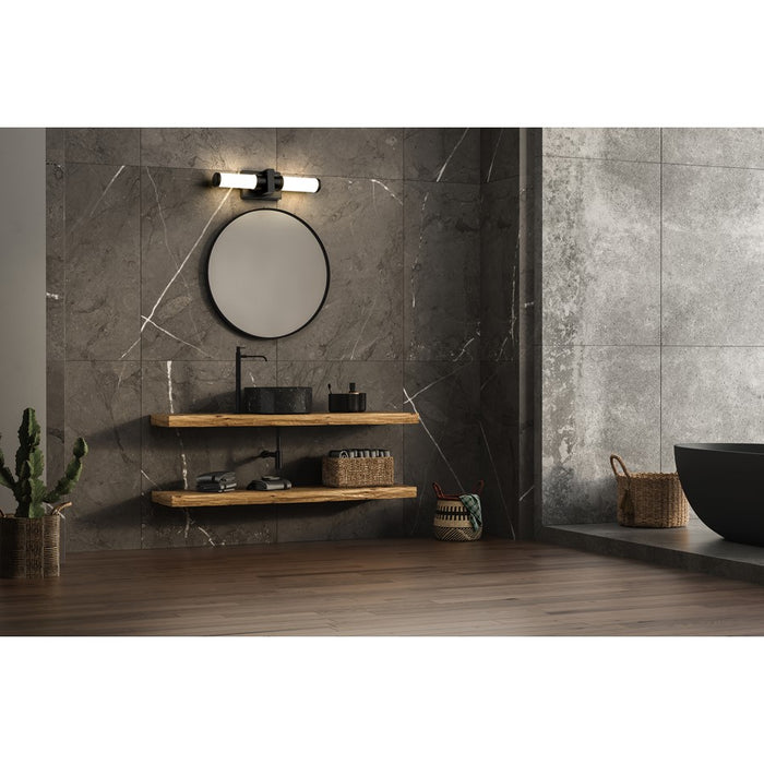 Z-Lite Idris 1 Light 4" LED Vanity/18W, Matte Black/Opal White