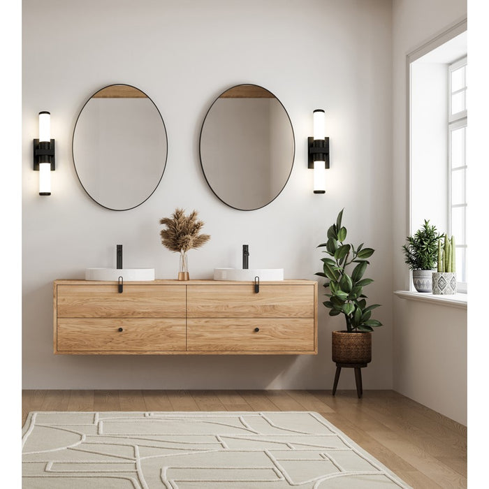 Z-Lite Idris 1 Light 4" LED Vanity/18W, Matte Black/Opal White