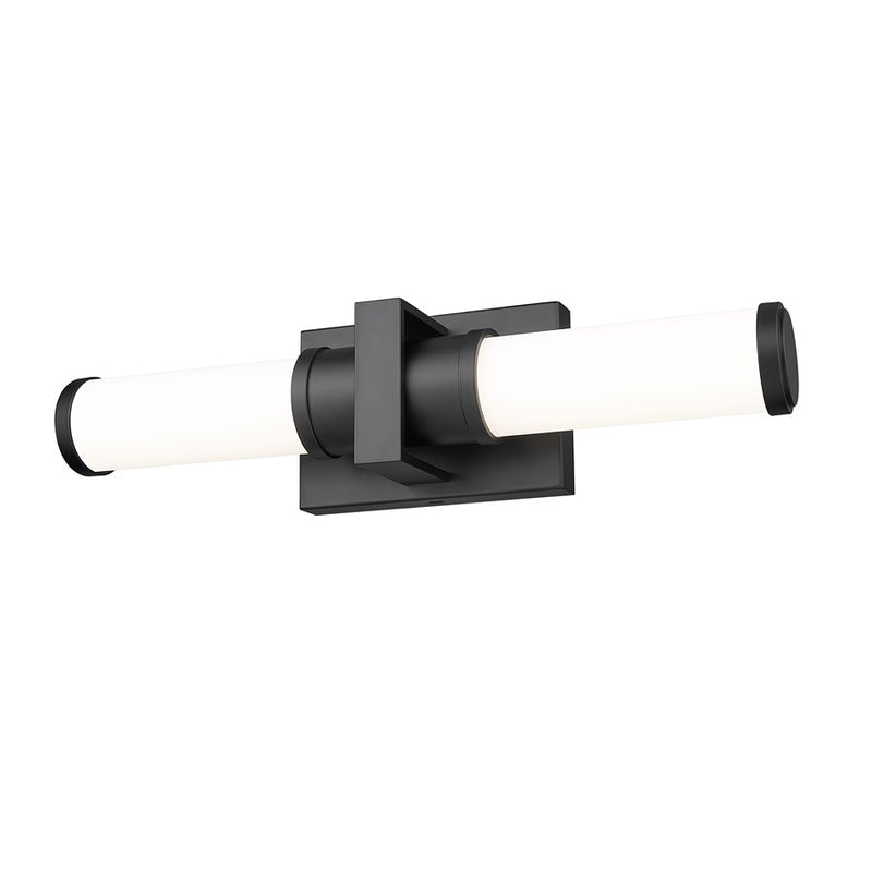 Z-Lite Idris 1 Light 4" LED Vanity/18W, Matte Black/Opal White