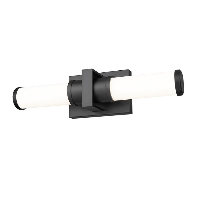 Z-Lite Idris 1 Light 4" LED Vanity/18W, Matte Black/Opal White