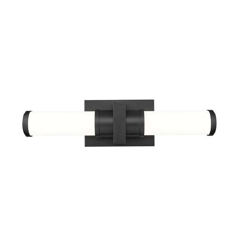Z-Lite Idris 1 Light 4" LED Vanity/18W, Matte Black/Opal White