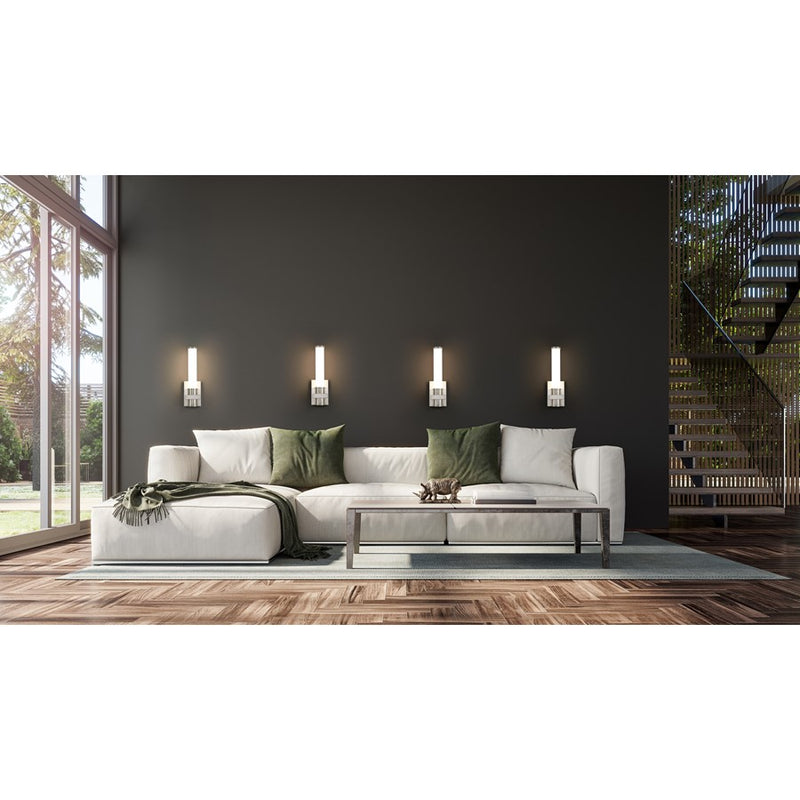 Z-Lite Idris 1 Light 4" Wall Sconce, Brushed Nickel/Opal White