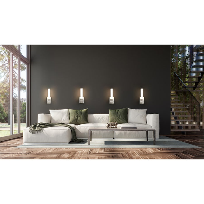 Z-Lite Idris 1 Light 4" Wall Sconce, Brushed Nickel/Opal White