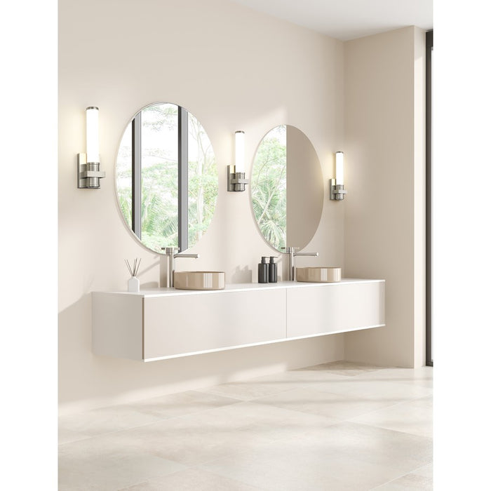 Z-Lite Idris 1 Light 4" Wall Sconce, Brushed Nickel/Opal White