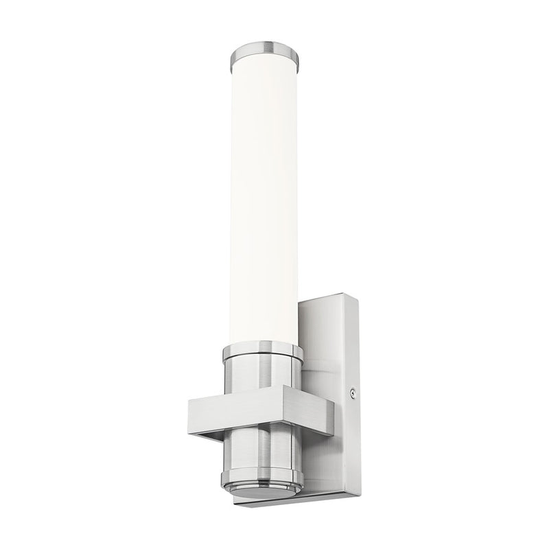 Z-Lite Idris 1 Light 4" Wall Sconce, Brushed Nickel/Opal White