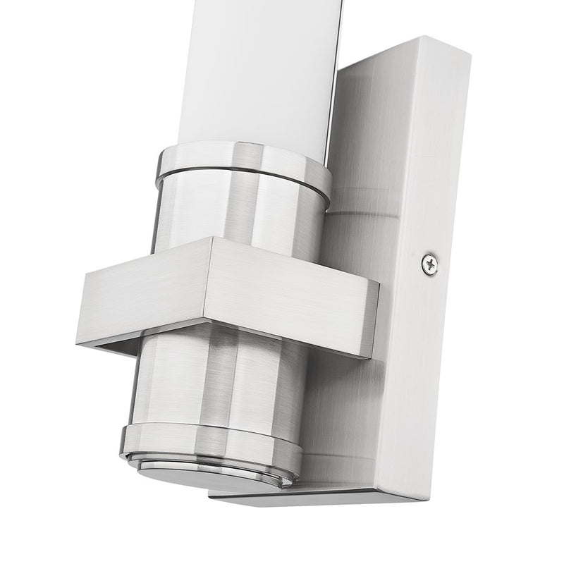 Z-Lite Idris 1 Light 4" Wall Sconce, Brushed Nickel/Opal White