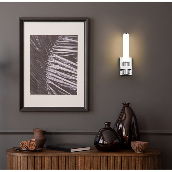 Z-Lite Idris 1 Light 4" Wall Sconce, Chrome/Opal White