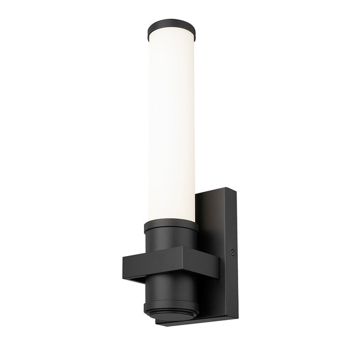 Z-Lite Idris 1 Light 4" Wall Sconce, Matte Black/Opal White