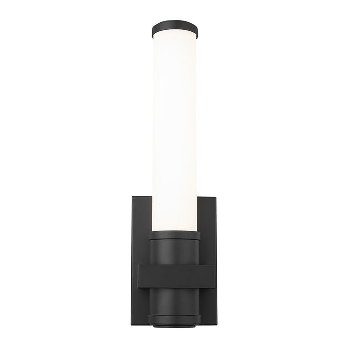 Z-Lite Idris 1 Light 4" Wall Sconce, Matte Black/Opal White