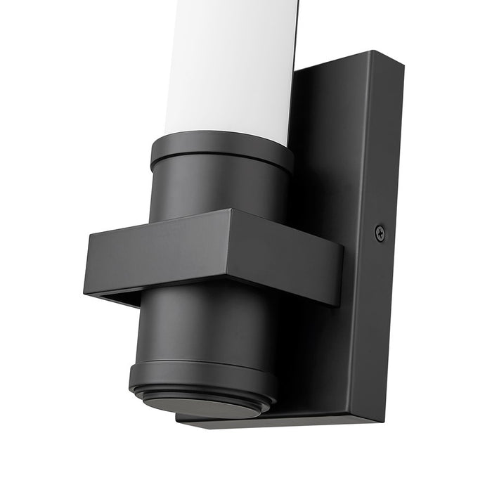 Z-Lite Idris 1 Light 4" Wall Sconce, Matte Black/Opal White