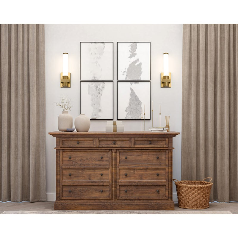 Z-Lite Idris 1 Light 4" Wall Sconce, Modern Gold/Opal White