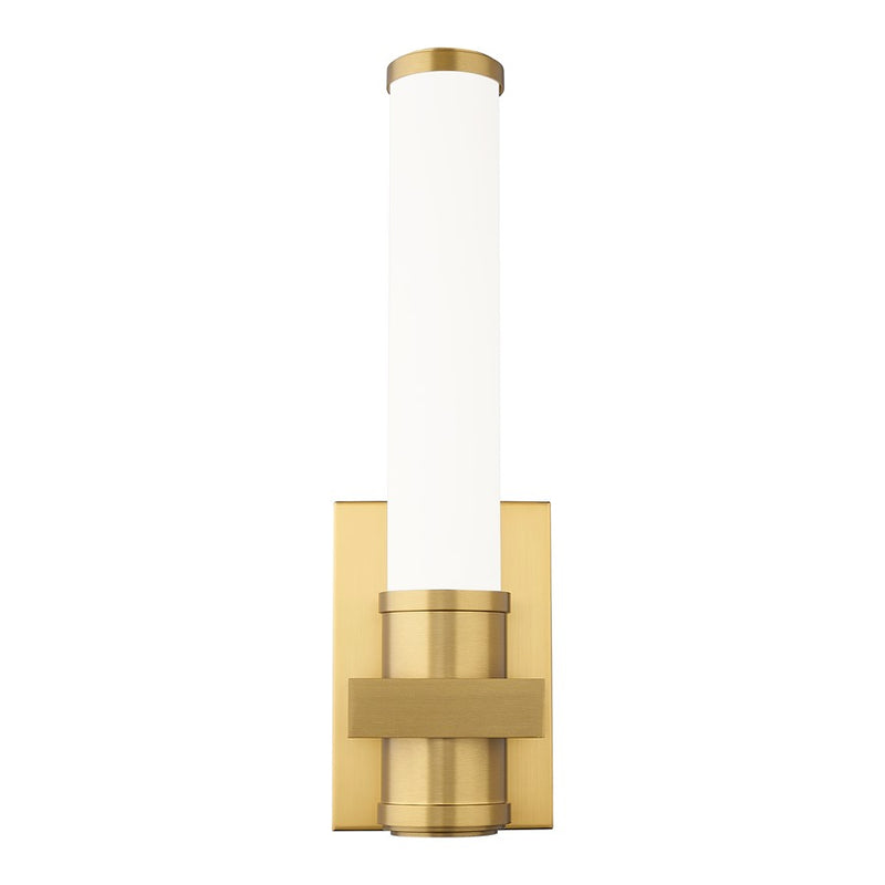 Z-Lite Idris 1 Light 4" Wall Sconce, Modern Gold/Opal White