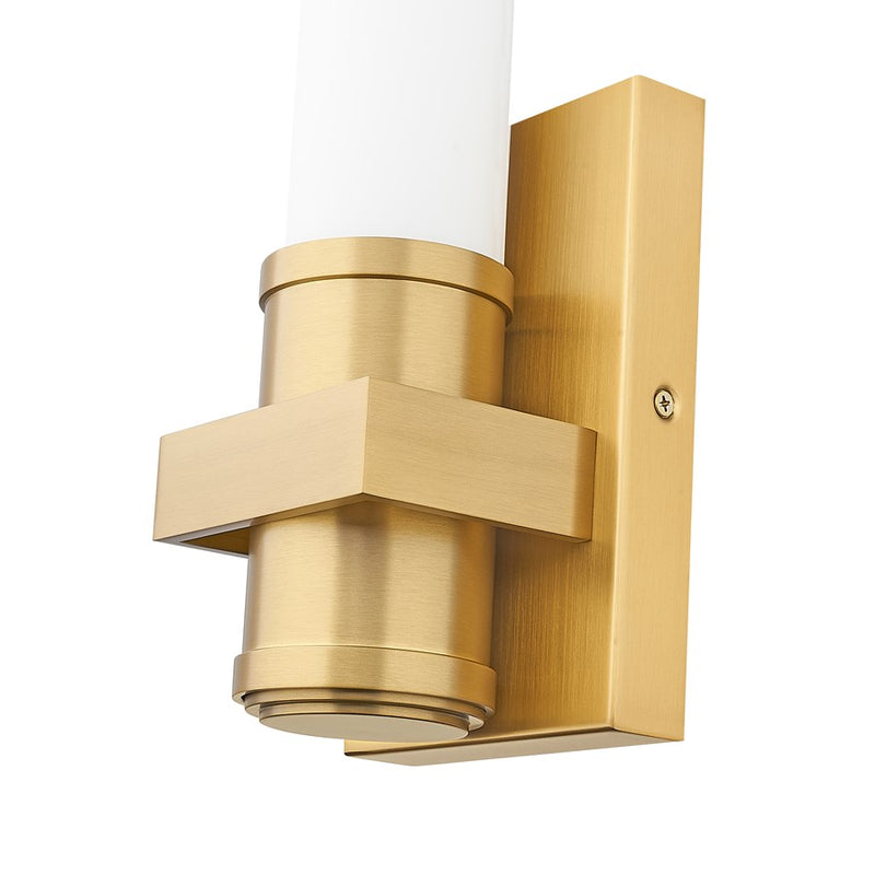Z-Lite Idris 1 Light 4" Wall Sconce, Modern Gold/Opal White