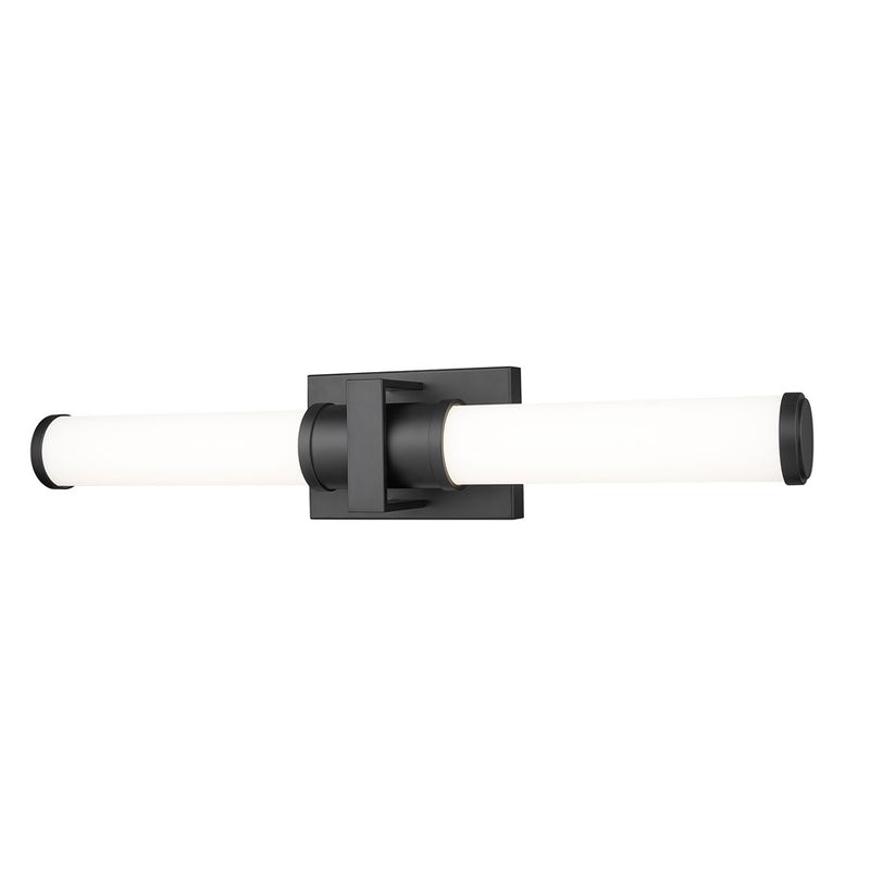 Z-Lite Idris 1 Light 4" LED Vanity/25W, Matte Black/Opal White - 1019-25W-MB-LED