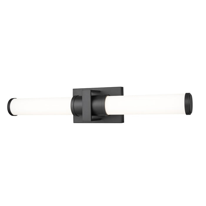 Z-Lite Idris 1 Light 4" LED Vanity/25W, Matte Black/Opal White - 1019-25W-MB-LED
